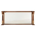 Y Y A rosewood and parcel gilt overmantel mirror