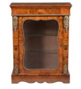 A Victorian figured walnut and specimen marquetry pier cabinet