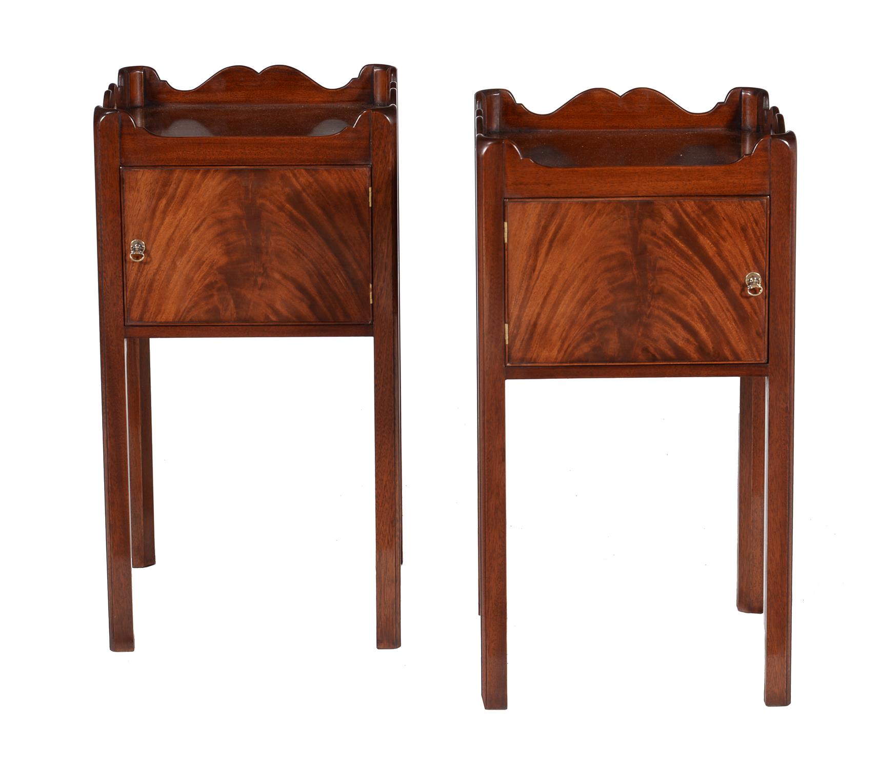 A pair of bedside cupboards in George III style