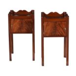 A pair of bedside cupboards in George III style