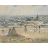 Judith da Fano (British 1919-2000), Figures at the seaside
