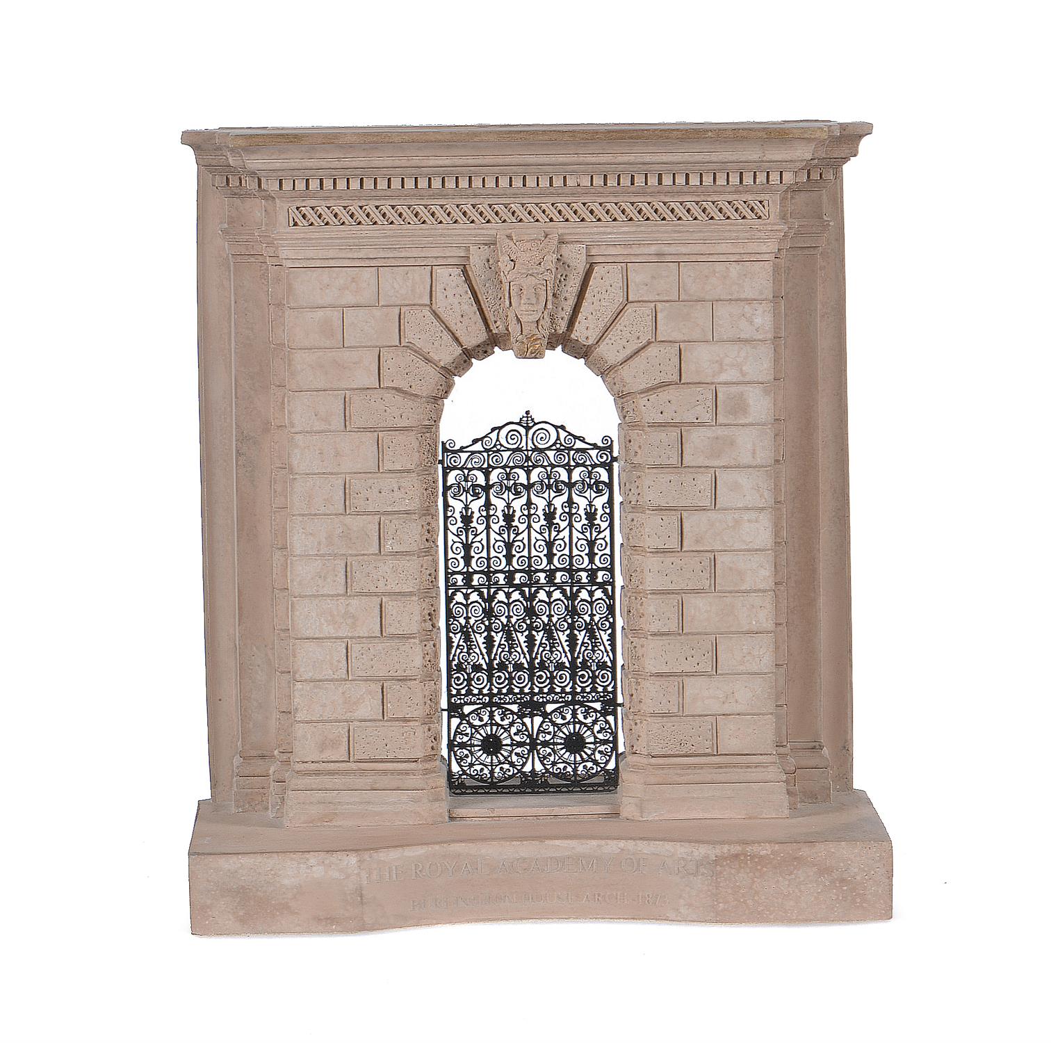 A modern gypsum and metal mounted architectural model of the Burlington House Arch - Image 2 of 3