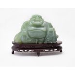 A modern jade seated Budai