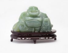 A modern jade seated Budai