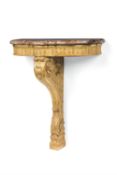 A carved giltwood console table, late 19th century