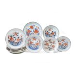 A group of eleven Chinese Imari dishes