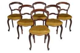 Y A set of six Victorian rosewood dining chairs