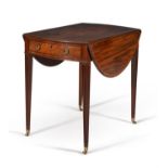 A George III mahogany and tulipwood banded oval Pembroke table