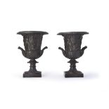 A pair of Continental patinated bronze models of the Medici Vase