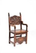 An Italian carved walnut chair