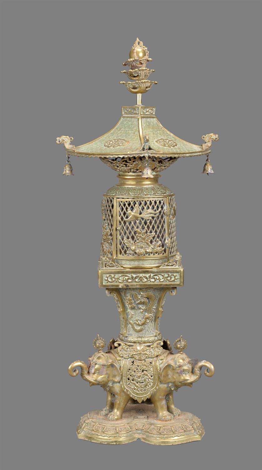 A Japanese Bronze Lantern - Image 2 of 5