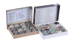 A collection of 25 semi-precious stone specimen models of eggs