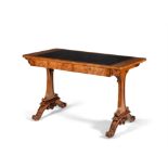 A Victorian bird's-eye maple library table