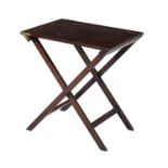 A mahogany campaign folding table