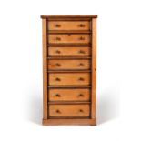 Y A Victorian maple and rosewood banded secretaire Wellington chest