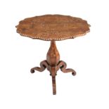 Y A Dutch walnut, marquetry, ivory and mother of pearl inlaid centre table