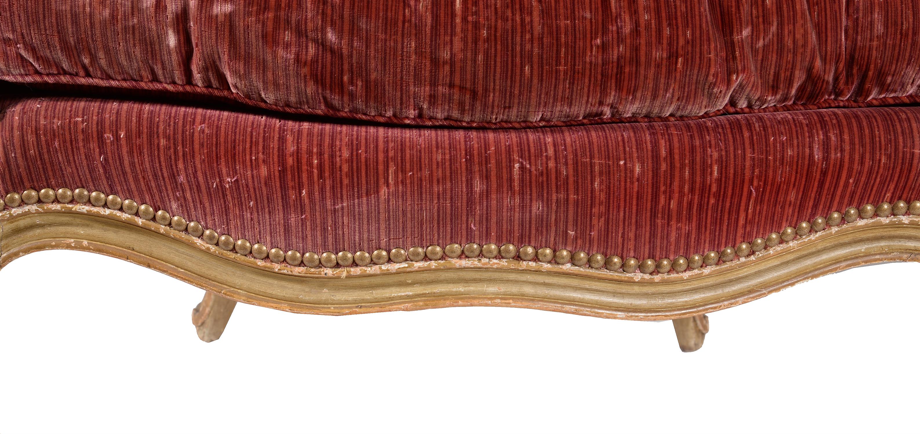 A pair of carved beech and painted tub shaped armchairs - Image 3 of 3