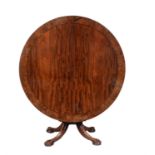 A mahogany and burr yew banded centre table