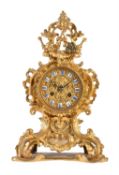 A French gilt metal mantel clock