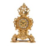 A French gilt metal mantel clock