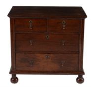 A William III oak chest of drawers