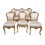 A suite of giltwood seat furniture in Louis XVI style