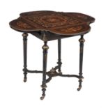 Y A Napoleon III rosewood and specimen marquetry inlaid occasional table