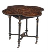 Y A Napoleon III rosewood and specimen marquetry inlaid occasional table