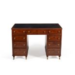 A Regency mahogany twin pedestal desk