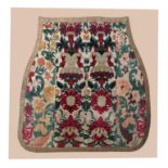 An Italian cut and voided velvet large seat cover or panel