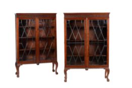 A pair of mahogany bookcases