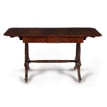 Y A Regency mahogany, rosewood crossbanded and gilt metal mounted sofa table
