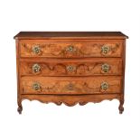 A Continental figured walnut commode