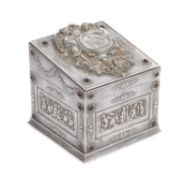 A Continental silver plated jewellery casket