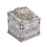 A Continental silver plated jewellery casket