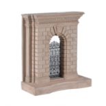 A modern gypsum and metal mounted architectural model of the Burlington House Arch