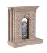 A modern gypsum and metal mounted architectural model of the Burlington House Arch