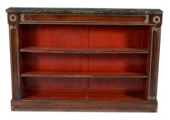 Y A rosewood and gilt metal mounted open bookcase in Regency taste