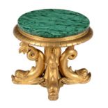 A giltwood urnstand