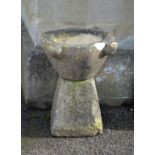 A Continental white and veined marble mortar