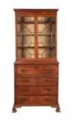 A mahogany secretaire bookcase