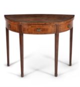 A George III mahogany demilune tea table