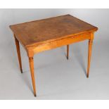 A 19th century French burr walnut and satin birch games table