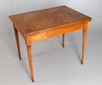 A 19th century French burr walnut and satin birch games table