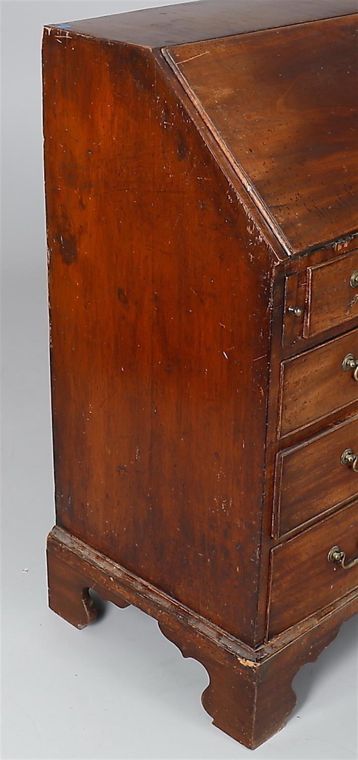 A George III and later mahogany bureau - Image 3 of 4