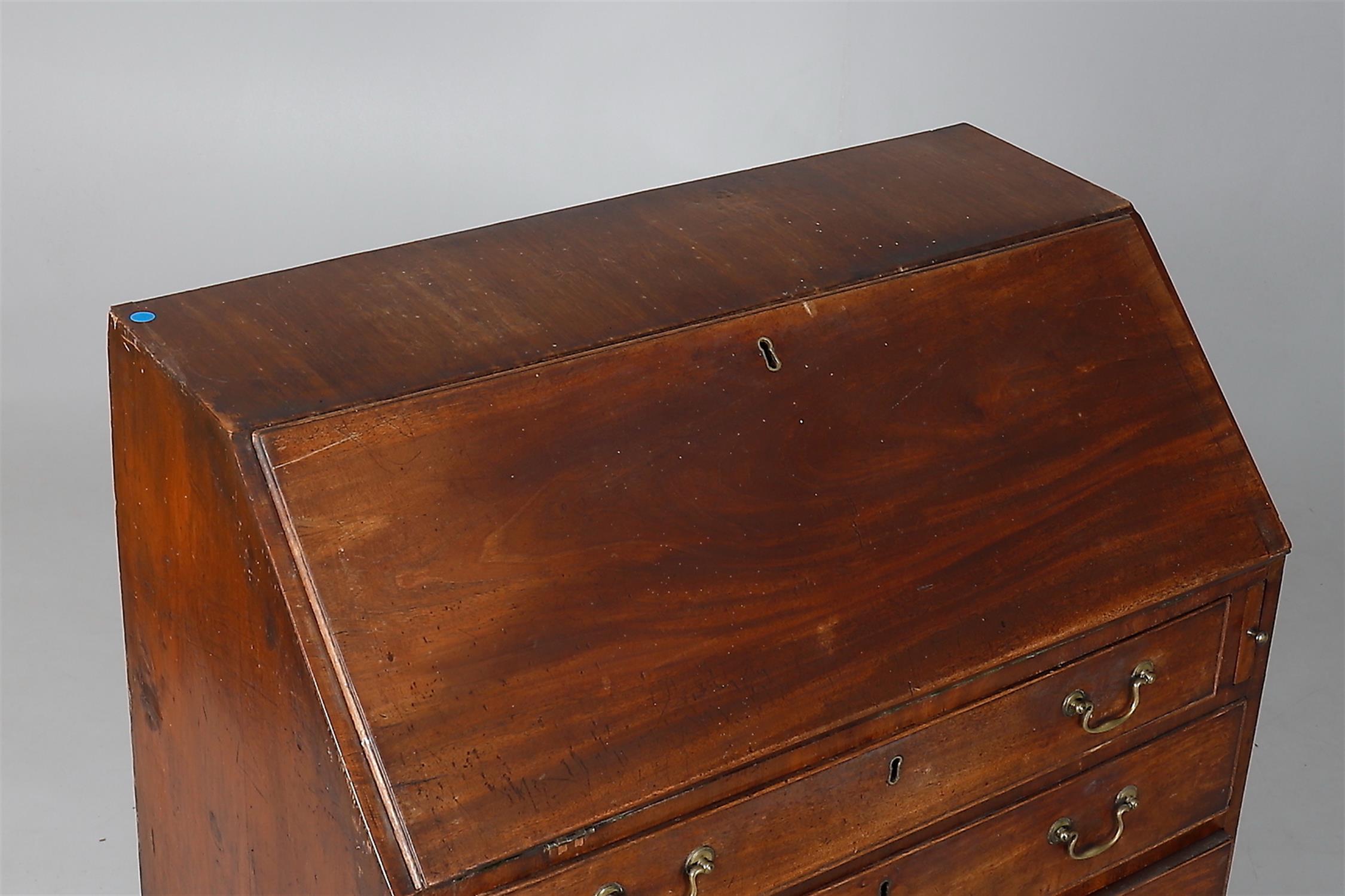 A George III and later mahogany bureau - Image 4 of 4