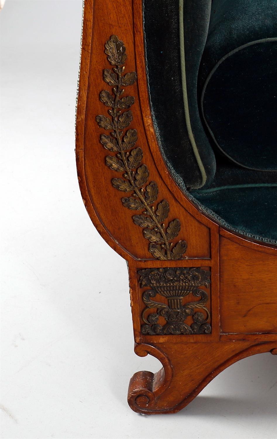 A French Empire style walnut and gilt metal mounted sofa - Image 3 of 4