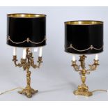 Two 19th century and later fitted for electricity French table lamps