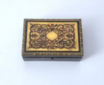 Y A boulle work and ebonised desk box