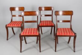 A set of four Regency mahogany dining chairs